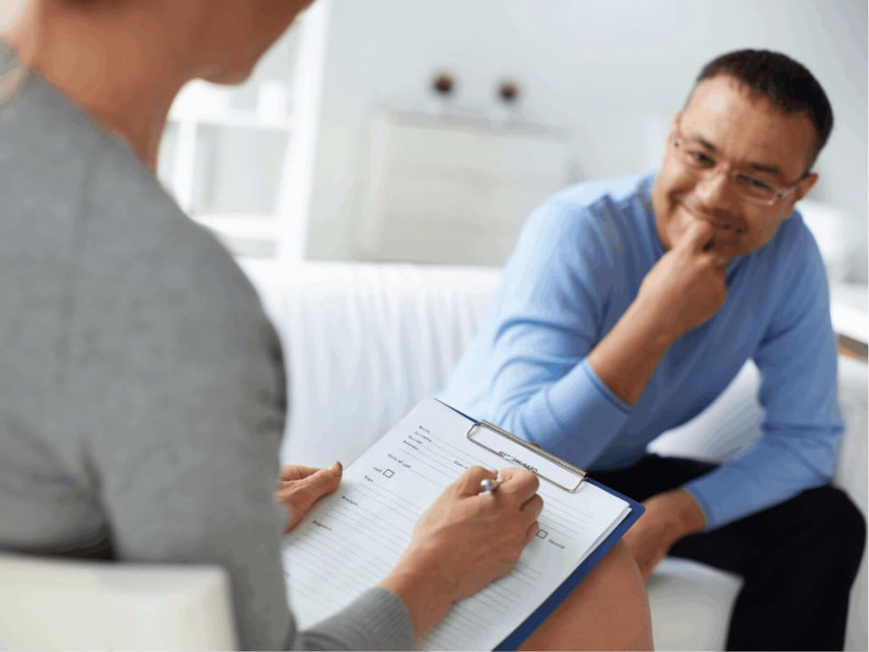 paciente consultando psicologo